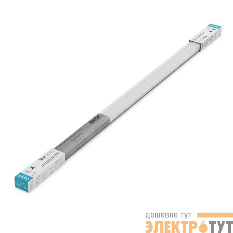 Светильник светодиодный Ultracompact 18Вт 4000К IP65 1800лм 1035х39х31.5мм линейный матов. с БАП 90мин GAUSS 143424218A