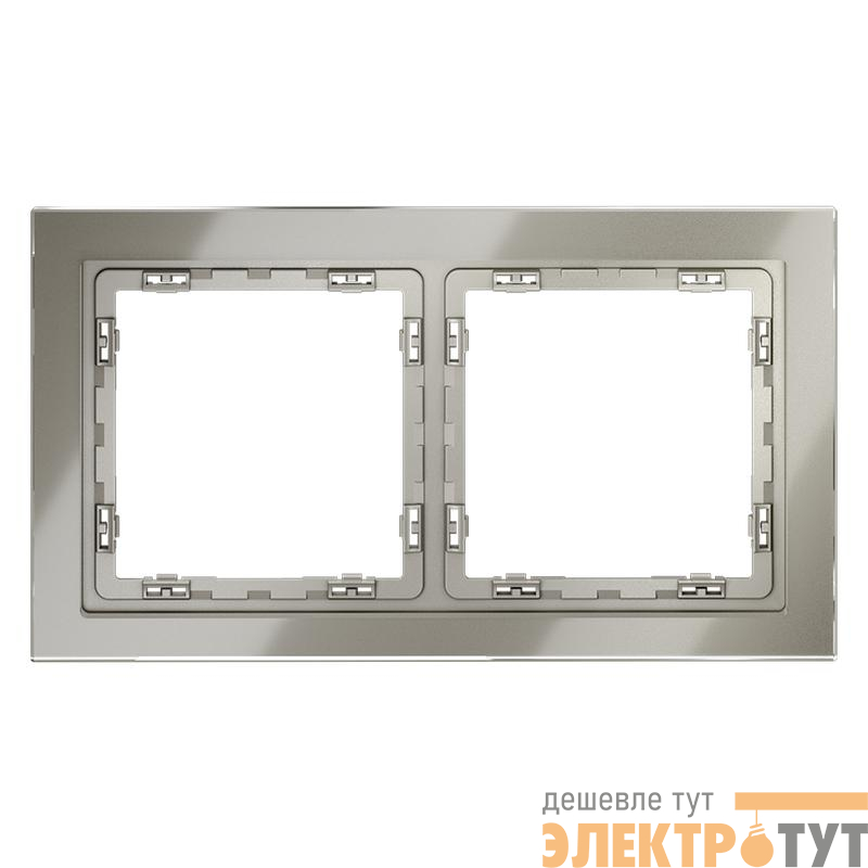 Рамка 2-м S70 стеклян. шелк Voltum VLS110204