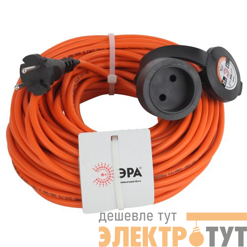 Удлинитель-шнур 1х20м без заземл. 6А IP20 UPx-1-2х0.75-20m ПВС 2х0.75 (бухта) Эра Б0043037