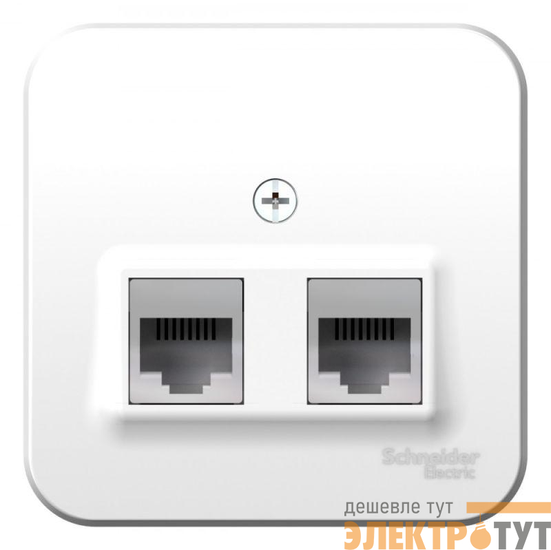 Розетка компьютерная + телеф. 2-м ОП BLANCA RJ45 кат.5e + RJ11 изол. пласт. бел. SchE BLNIA045111