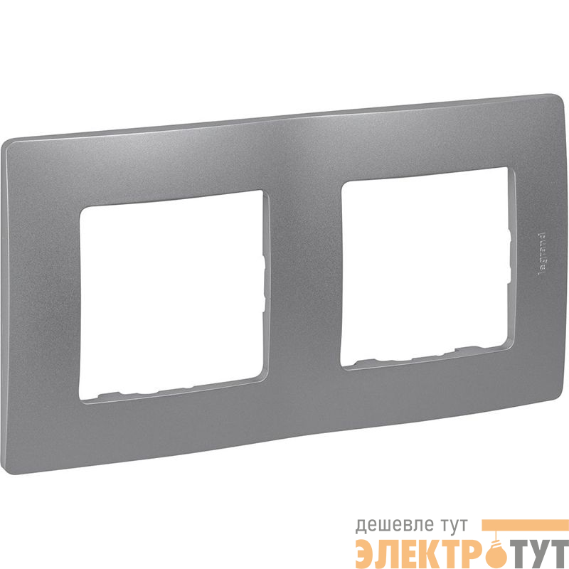 Рамка 2-м СП Etika IP20 алюм. IEK 672552