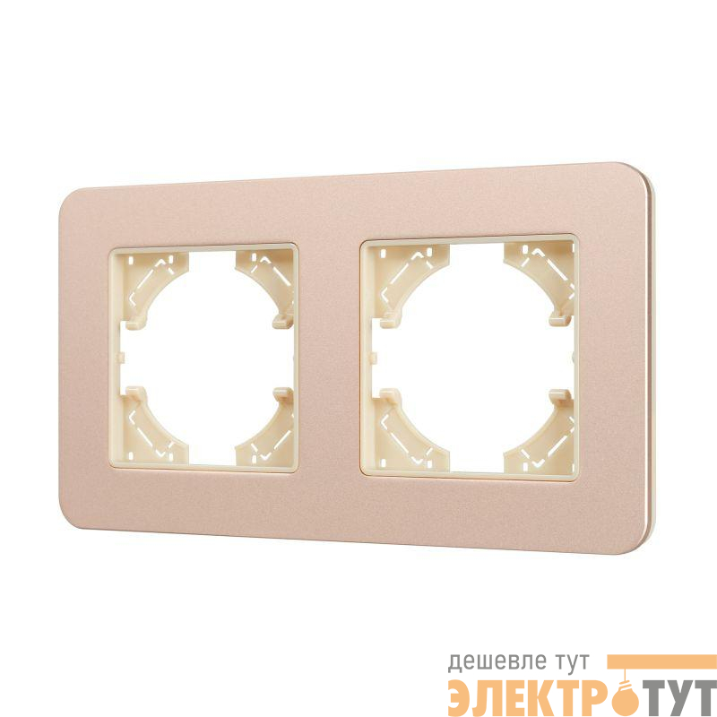 Рамка 2-м FRM-AKIRY-SFAL-2-GD алюм. Arlight 049739