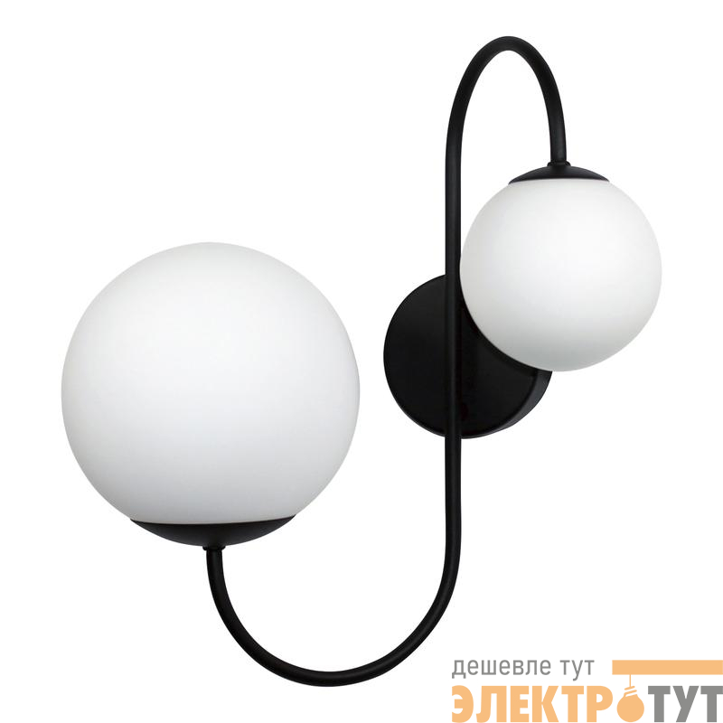 Светильник "Тефия" 521 (Плафон 8728; 8730) НББ 01-2х40-101 (ИМ) настенный черн. Элетех 1005405127