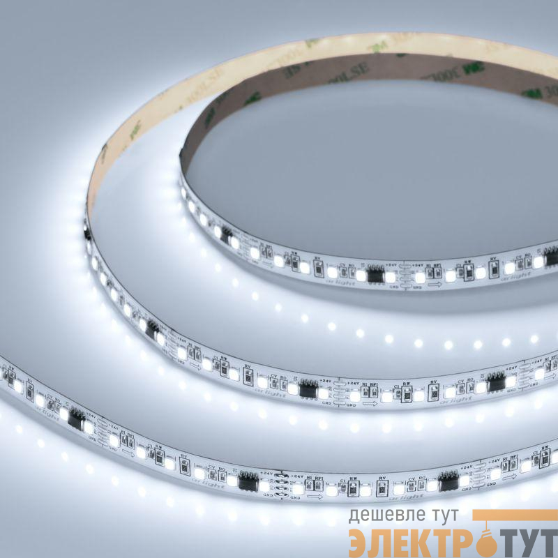 Лента светодиодная SPI-A120-10mm 24V White 6000К-PX6-BPT 11Вт/м IP20 2835 бегущий огонь (уп.5м) Arlight 049434
