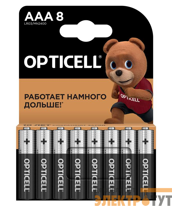 Элемент питания алкалиновый AAA/LR03 (блист. 8шт) Basic Opticell 5051009