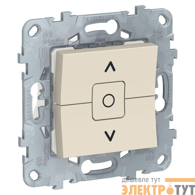 Механизм выключателя жалюзи 2-кл. 2мод. СП Unica New 6А IP21 (сх. 4) беж. SchE NU520844