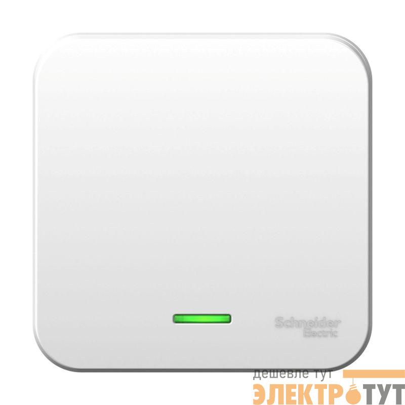 Выключатель 1-кл. ОП Blanca 10А IP20 (сх. 1) 250В с подсветкой с металлич. пластиной бел. SE BLNVA101121