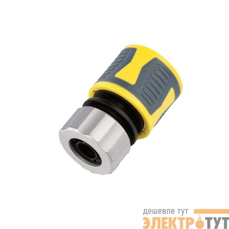 Коннектор для шланга быстросъемный 1/2дюйм с термопластичной резиной и зажимной гайкой из цинка Профи ЧЕТЫРЕ СЕЗОНА 62-0304-F