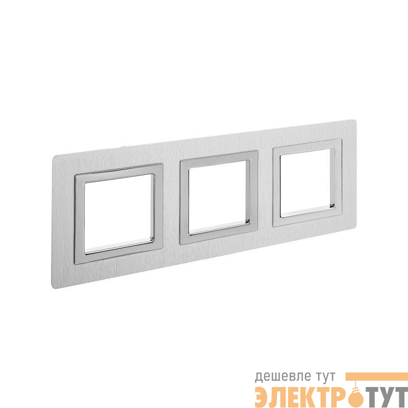 Рамка 3-м 6мод. Avanti алюм. сер. DKC 4404836