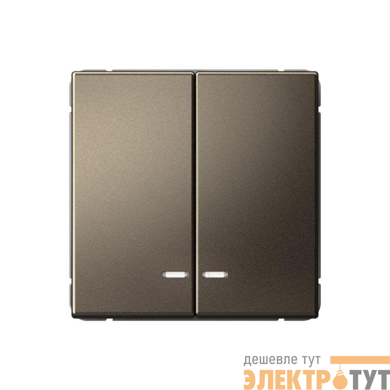 Выключатель 2-кл. ArtGallery (сх. 5а) 10AX с подсветкой быстрозажим. клем. механизм мокко SE GAL000653S