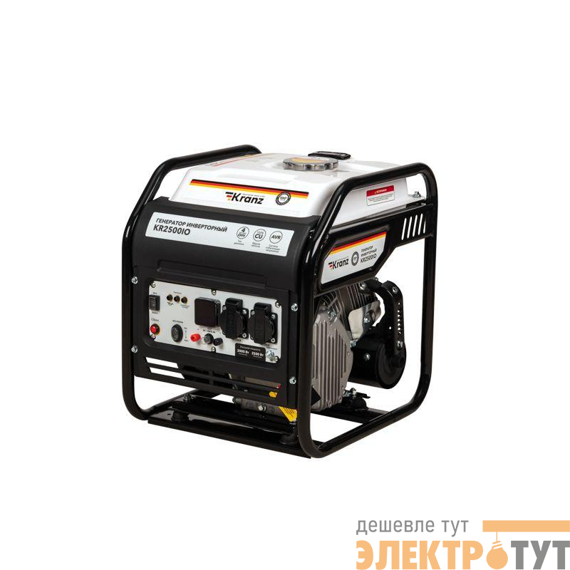 Генератор инверторный KR2500IO 2.5кВт 230В 7л открытый корпус ручной старт KRANZ KR-16-1142