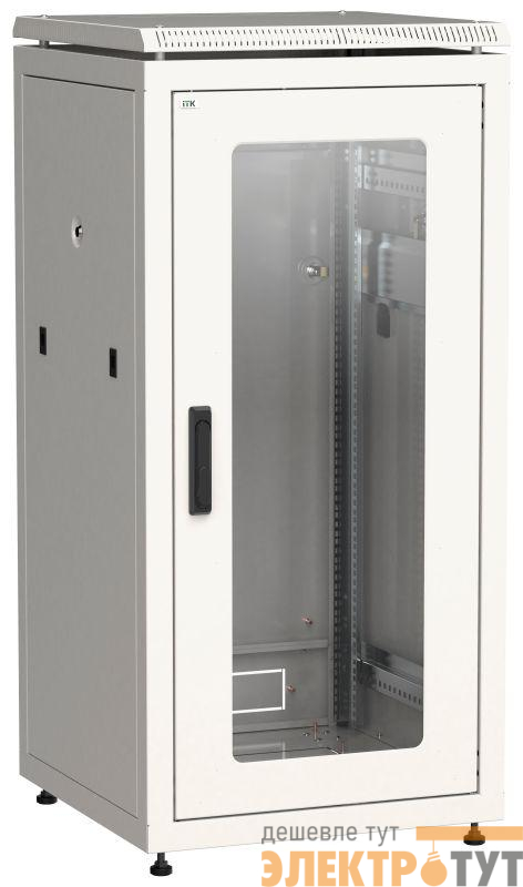 Шкаф сетевой 19дюйм LINEA N 24U 600х600мм стекл. передн. дверь (3 коробки) сер. ITK LN35-24U66-G