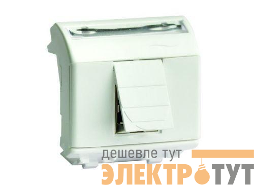 Розетка компьютерная СП Brava 2мод. RJ45 CAT.6 экран бел. DKC 76669B