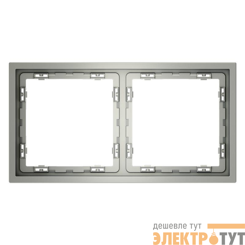 Рамка 2-м S70 пластик. сталь Voltum VLS100205