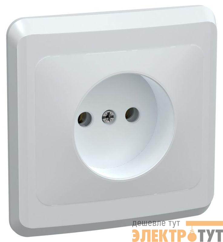 Розетка 1-м СП Вега РС10-2-ВБ 10А IP20 без заземл. без защ. шторок бел. GENERICA ERV10-K01-10-DM