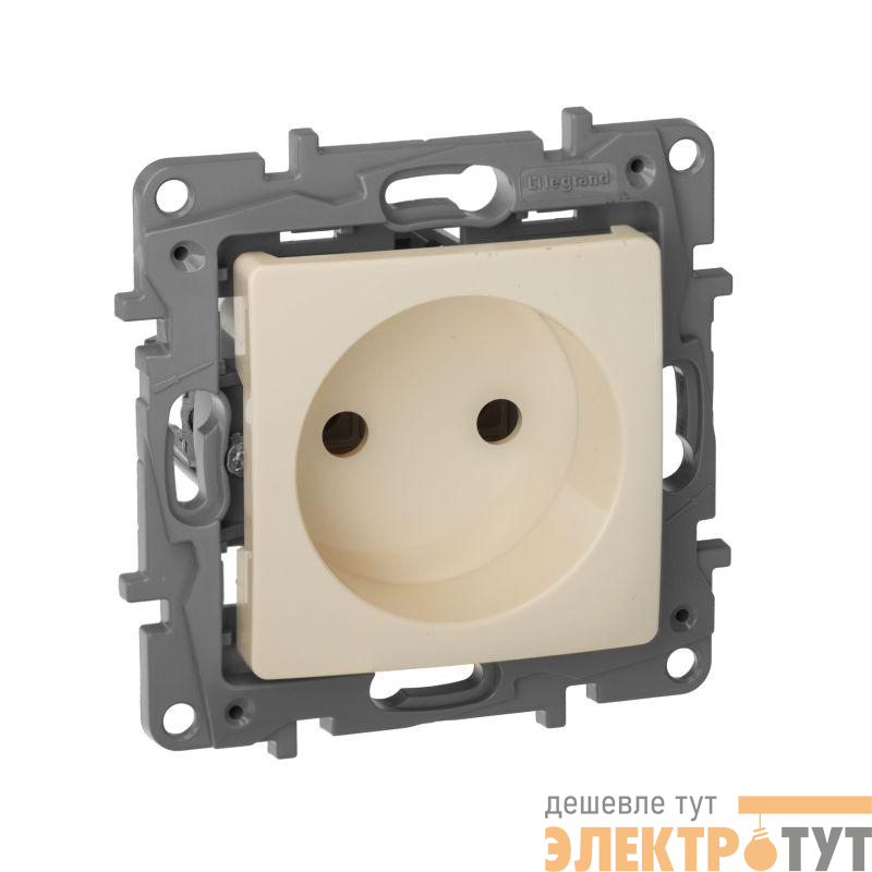 Розетка 1-м СП Etika 16А IP20 250В 2P без заземл. немецк. стандарт винтов. клеммы механизм сл. кость IEK 672320
