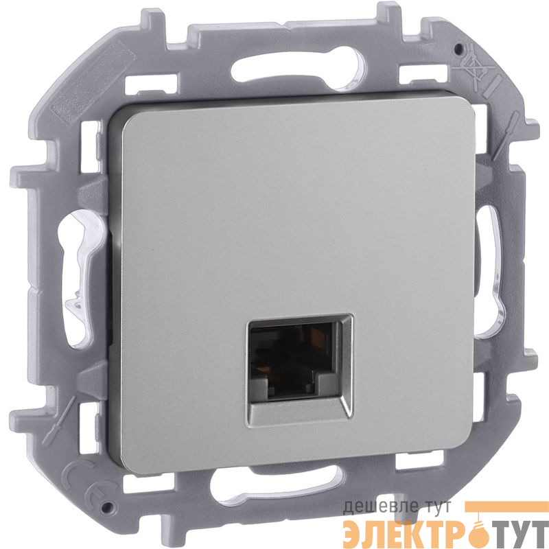 Розетка компьютерная СП Inspiria RJ45 кат.5E UTP IP20 алюм. IEK 673827