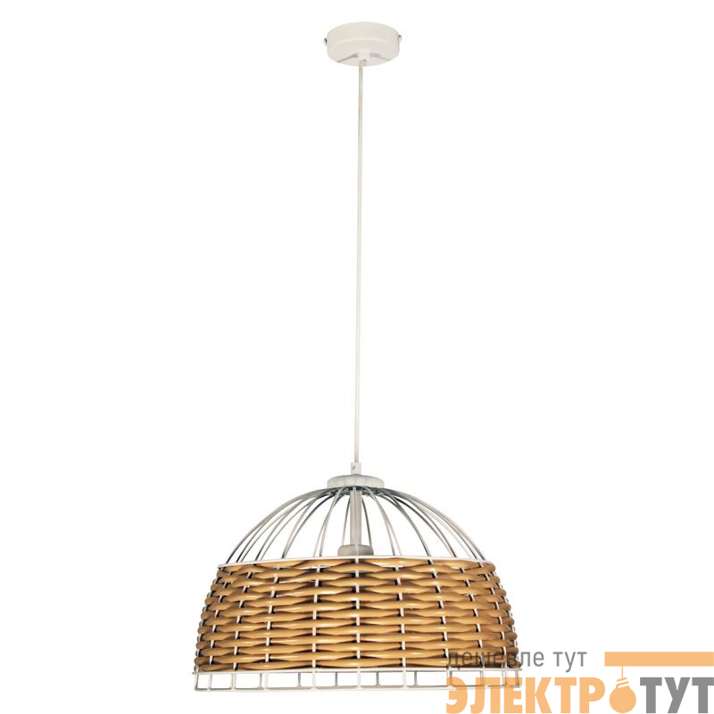 Светильник "Кантри" 212 НСБ 01-60-180 (ИМ) подвесной оплетенный бел. муар Элетех 1005405191