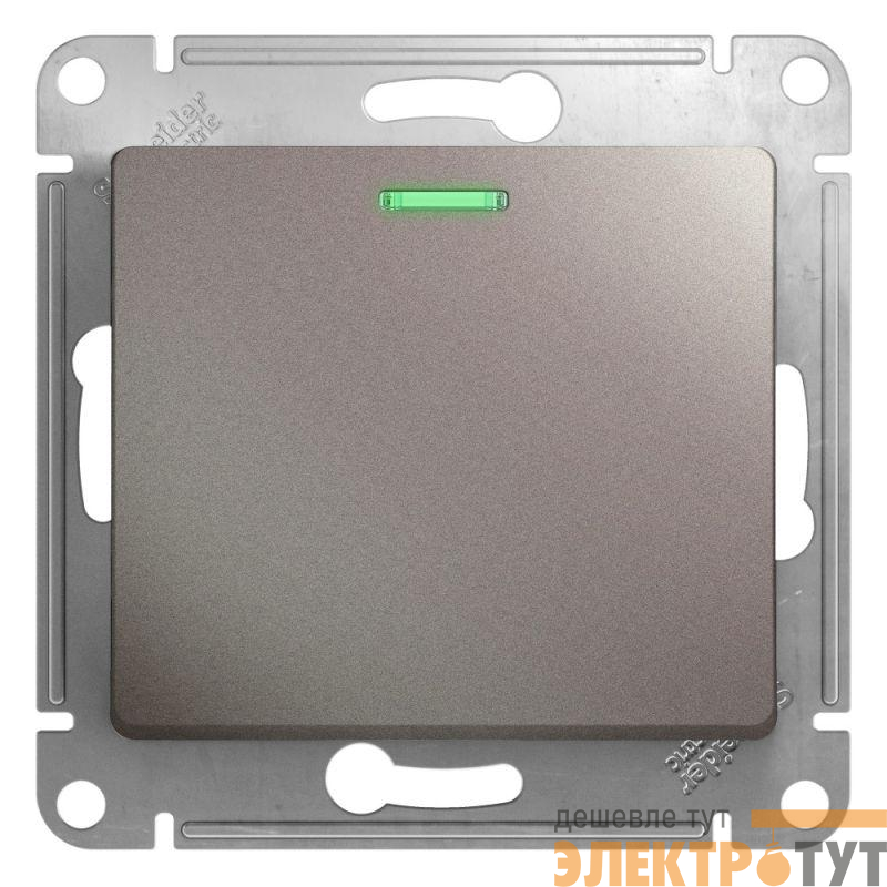 Переключатель проходной 1-кл. СП Glossa 10А IP20 (сх. 6а) 10AX с подсветкой механизм платина SE GSL001263