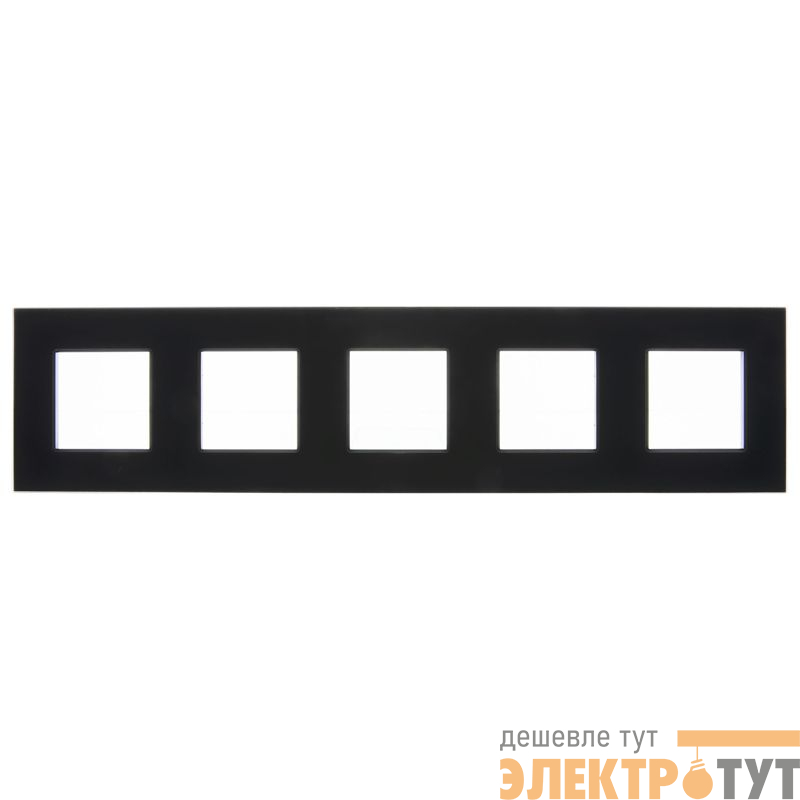Рамка 5-м SKANDY SK-F25Bl стекло черн. IEK SK-M52-G-K02