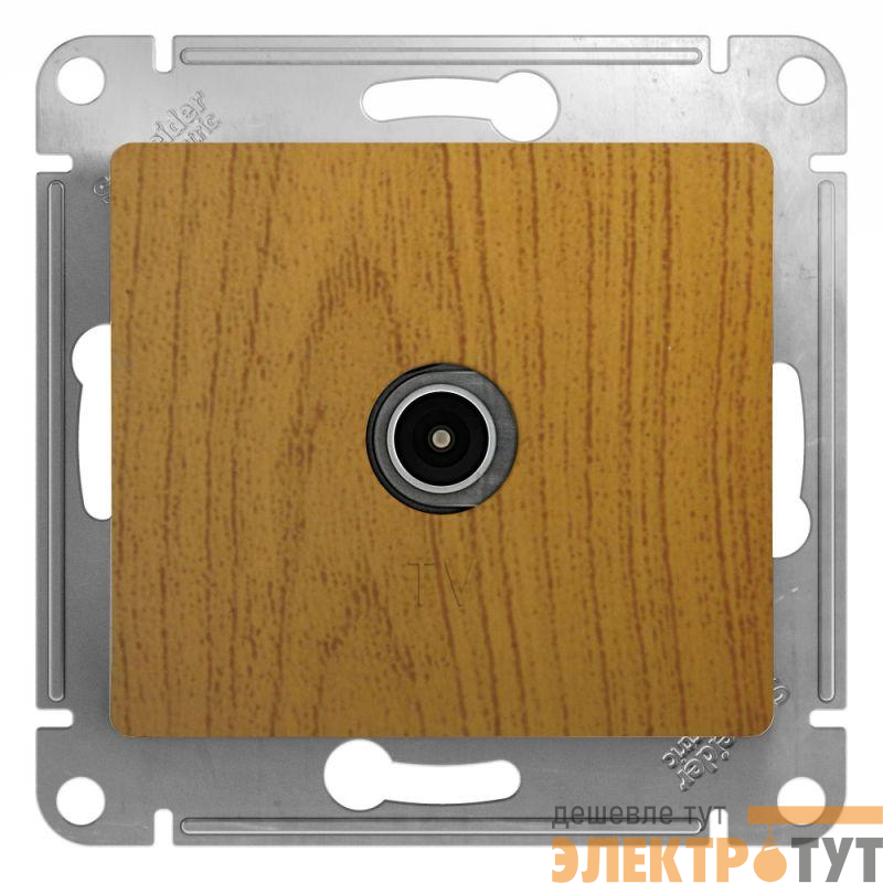 Розетка телевизионная TV Glossa коннектор механизм дерево дуб SE GSL000593