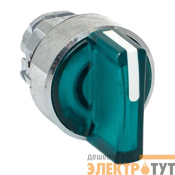Механизм переключателя исполнительный ХB4 зел. на 3 положения возвратный без фиксации с подсветкой с короткой ручк IP65 EKF XB4BD3L-G-65