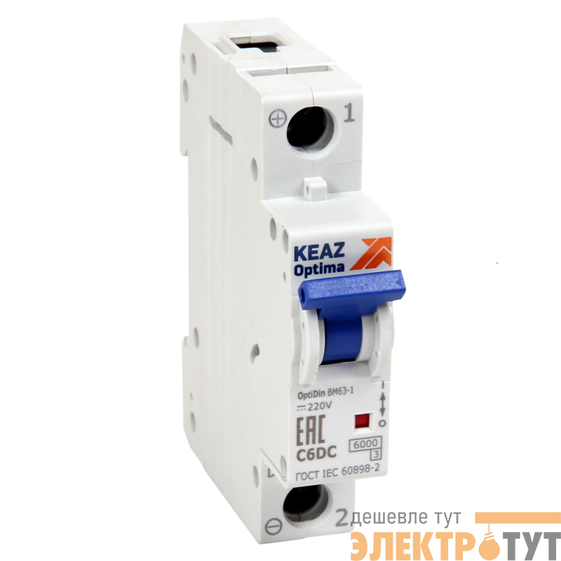 Выключатель автоматический модульный 1п C 50А OptiDin BM63-1C50-DC-УХЛ3 КЭАЗ 261168