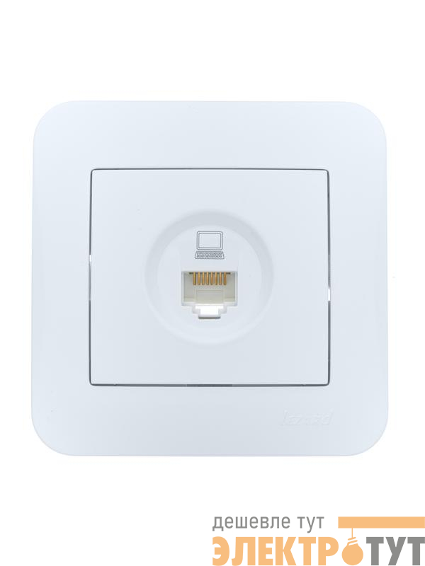 Розетка компьютерная 1-м СП ASTI IP20 RJ45 в сборе Cat 5e бел. LEZARD 7081-0202-139