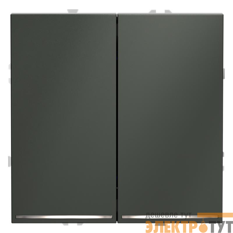 Выключатель 2-кл. СП S70 10А с подсветкой механизм титан Voltum VLS020206