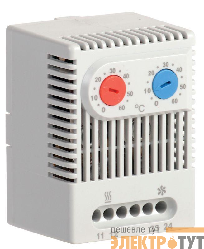 Термостат двухканальный УККт от 0 до +60град.C NO+NC IEK YCE-DTNO-NC-60