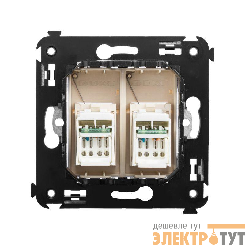 Розетка 2-м RJ-45 СП кат.6 Avanti "Ванильная дымка" DKC 4405294