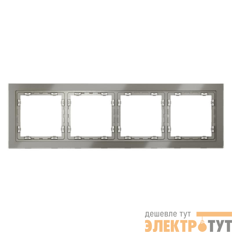 Рамка 4-м S70 стеклян. шелк Voltum VLS110404