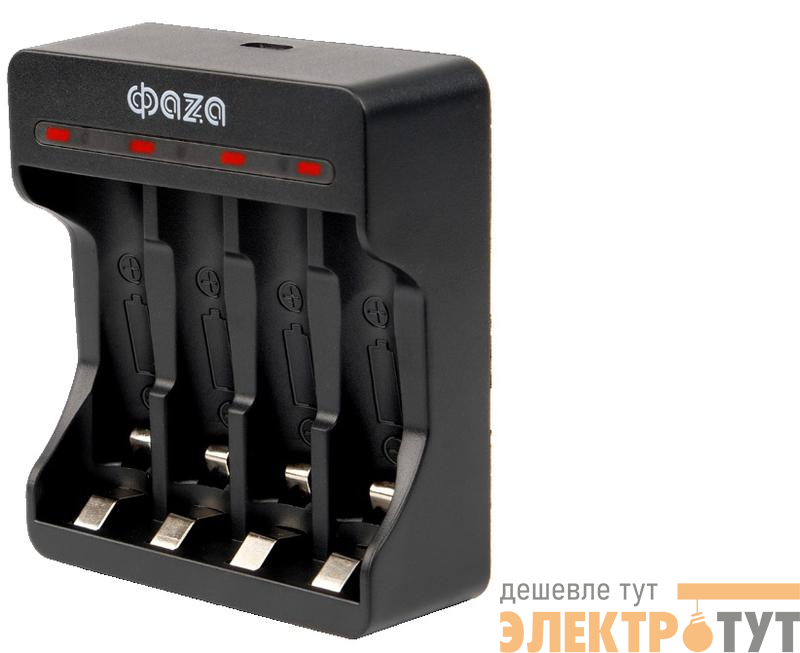 Устройство зарядное B-95USB Ni-Cd/Ni-MH (4хAA/4хAAA/1х9В "Крона") индикатор зарядки питание от USB кабель MicroUSB-USB в компл. ФАZА 5038899