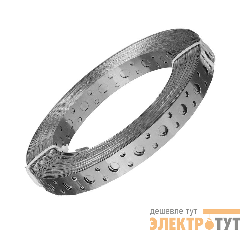 Лента перфорированная прямая 20х0.7 цинк 25м Zitar 141979