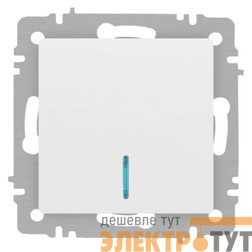 Выключатель 1-кл. СП Accent 6-102-01М 10А IP20 250В с подсветкой AL/CU бел. матов. Intro Б0063466