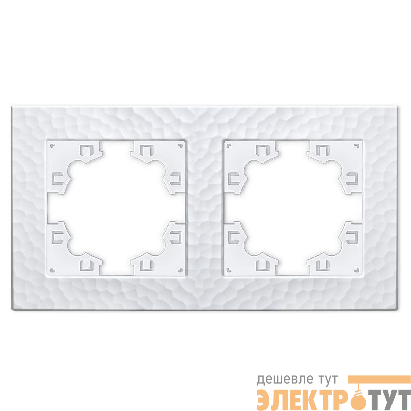 Рамка 2-м Афина фактурная универс. бел.Universal A10044