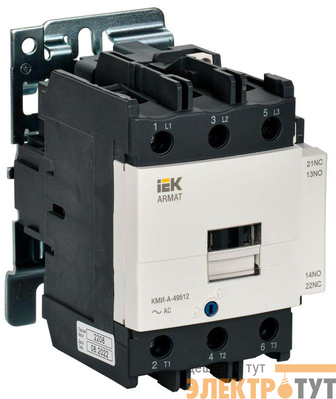 Контактор КМИ-А-49512 LC1D 95А кат. 230В AC 1НО+1НЗ AC-3 IEK AR-ACC-41-095-230-11