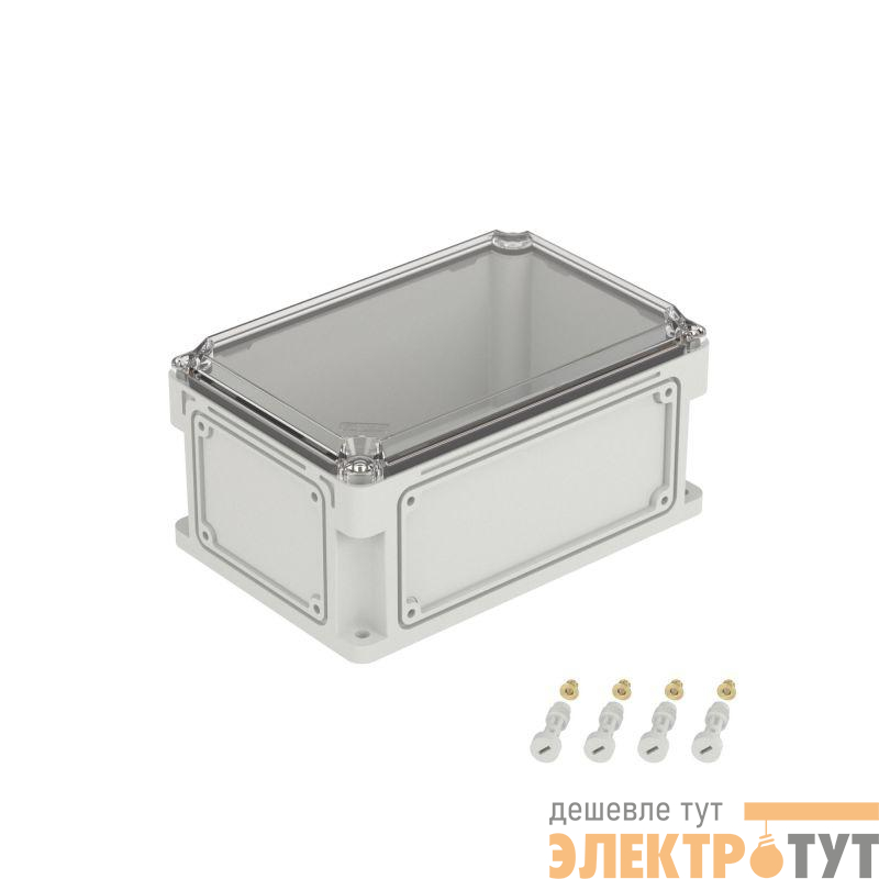 Корпус 300х200х146мм IP67 с прозр. крышкой 21мм с фланцами пластик. DKC 532211