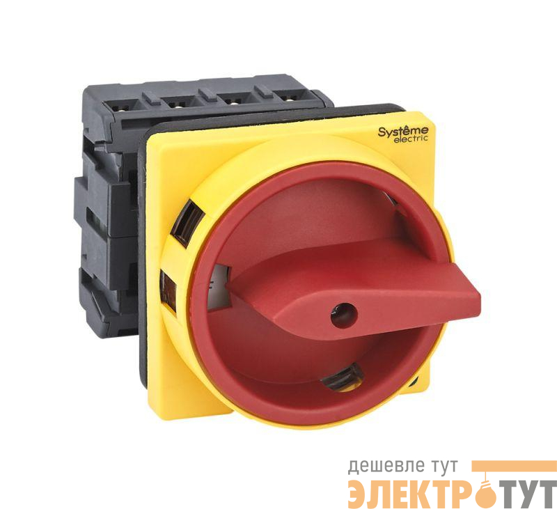 Выключатель-разъединитель 4п 25А IP20 с красн. рукоят. на дверцу 4 винтами с замком SE MSD25410R