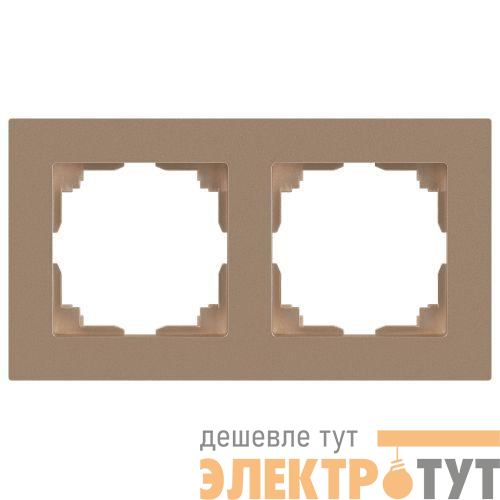 Рамка 2-м СП Accent 6-502-04 шампань Intro Б0063758