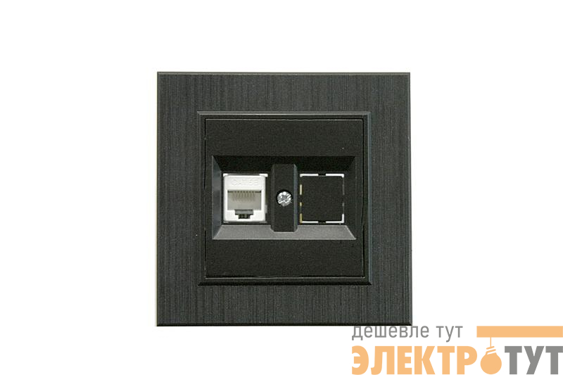 Розетка компьютерная CAT 5+гнездо Karea LINE STAR чер. Makel 86054035