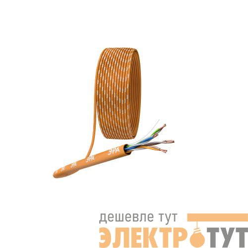 Кабель витая пара U/UTP кат.5E 4х2х24AWG CU нг(А) HF (уп.305м) U-4-HF Эра Б0044430