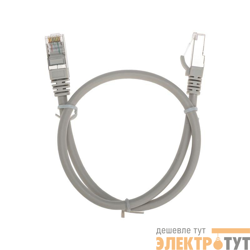 Патч-корд F/UTP кат.6 RJ45-RJ45 26AWG LSZH 0.5м сер. Rexant 02-0210-05