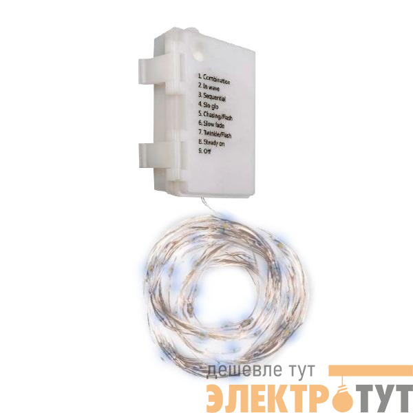 Гирлянда DC-G03-120W 120microLED 12.1м 8реж. 3xAA (не в компл.) бел. ФАZА 5047839