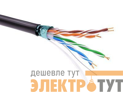 Кабель информационный экранированный F/UTP 4х2 кат.5е PE черн. DKC RN5EFUPE3BK