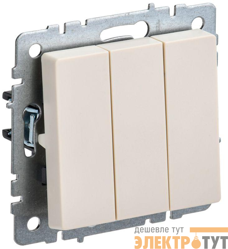 Выключатель 3-кл. СП BRITE ВС10-3-0-БрКр 10А механизм беж. IEK BR-V30-0-10-K10