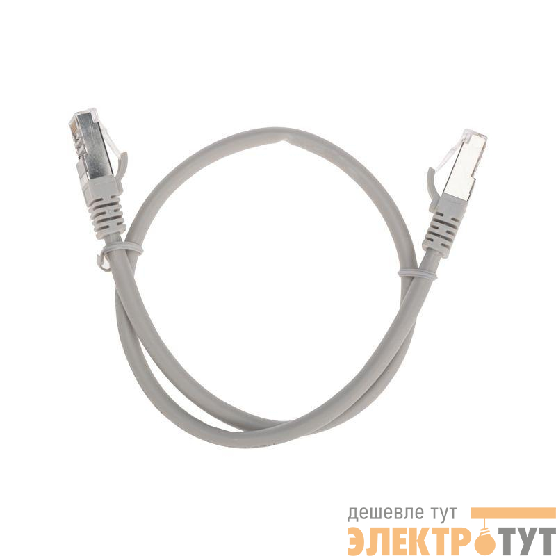 Патч-корд S/FTP CAT 6A (10G) RJ45-RJ45 28AWG LSZH сер. 0.5м Rexant 02-0390-05