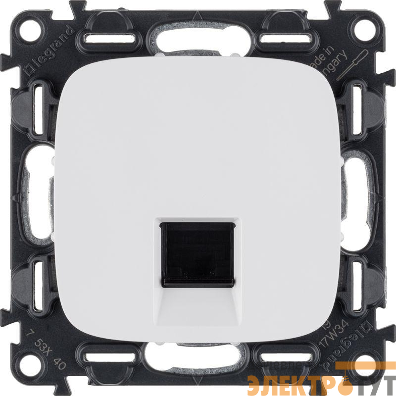 Розетка компьютерная 1-м Valena Allure RJ45 кат.5E UTP с лицев. панелью механизм бел. Leg 753740