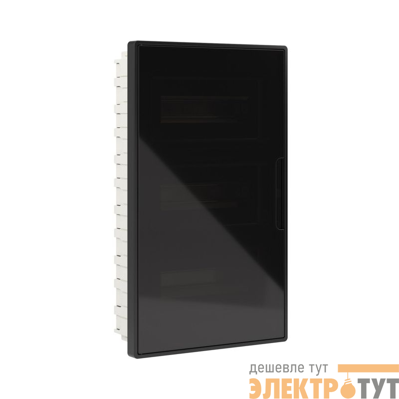 Щиток встраиваемый Фрейм (FRAME) ЩРв-п-36 36мод. с тонированной дверцей с 4 шинами PEN (2шт на 8 отверст. и 2шт на 10 отверст.) черн. DKC F36B1BD