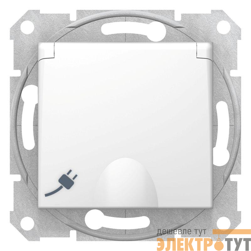 Механизм розетки 1-м СП Sedna 16А IP20 с заземл. быстрозажим. контакты защ. шторки с крышкой бел. SchE SDN3100421